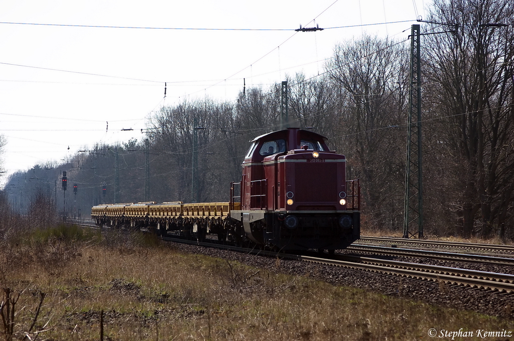 212 093-9 DB Fahrwegdienste GmbH mit einem Res Ganzzug in Suderburg in Richtung Uelzen unterwegs. 23.03.2012