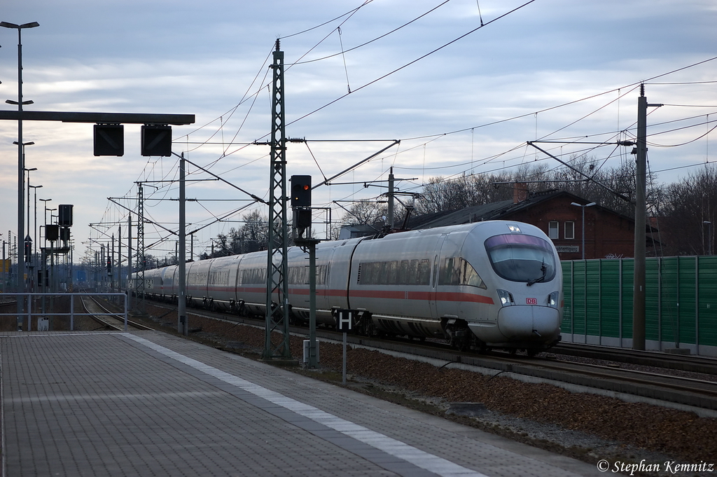 411 551-6  Elsterwerda  als ICE 1539 von Kln Hbf nach Berlin Ostbahnhof & 411 574-7 als ICE 1549 von Dsseldorf Hbf nach Berlin Ostbahnhof in Rathenow. 20.03.2012