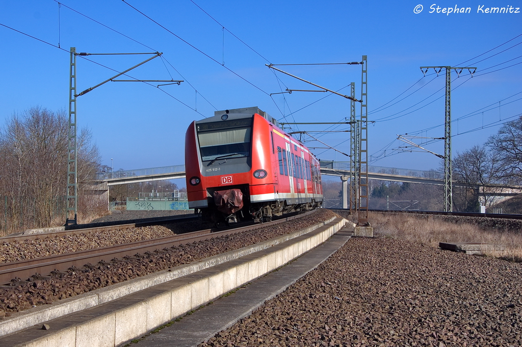 425 512-1 als RB30 (RB 17821) von Wittenberge nach Schnebeck-Bad Salzelmen in Stendal(Wahrburg). 02.03.2013