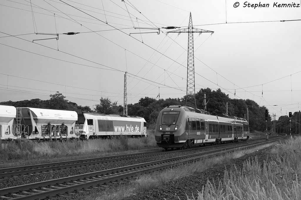 442 622-7 als RB21 (RB 18678) von Potsdam Griebnitzsee nach Wustermark in Satzkorn. Danach setzte sich die V 490.1 mit ihren Zug in Bewegung. 09.08.2013