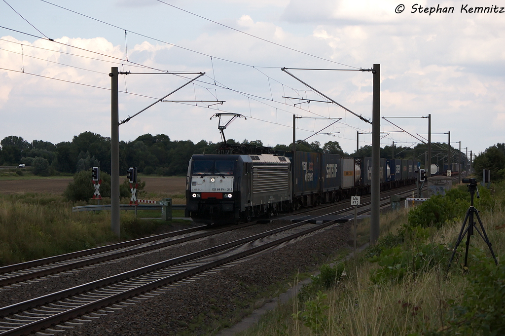 ES 64 F4 - 212 (189 212-4) MRCE Dispolok GmbH fr ERSR - ERS Railways B.V. mit dem DGS 42330 von Poznan Franowo nach Rotterdam Maasvlakte West in Brandenburg. 13.08.2013