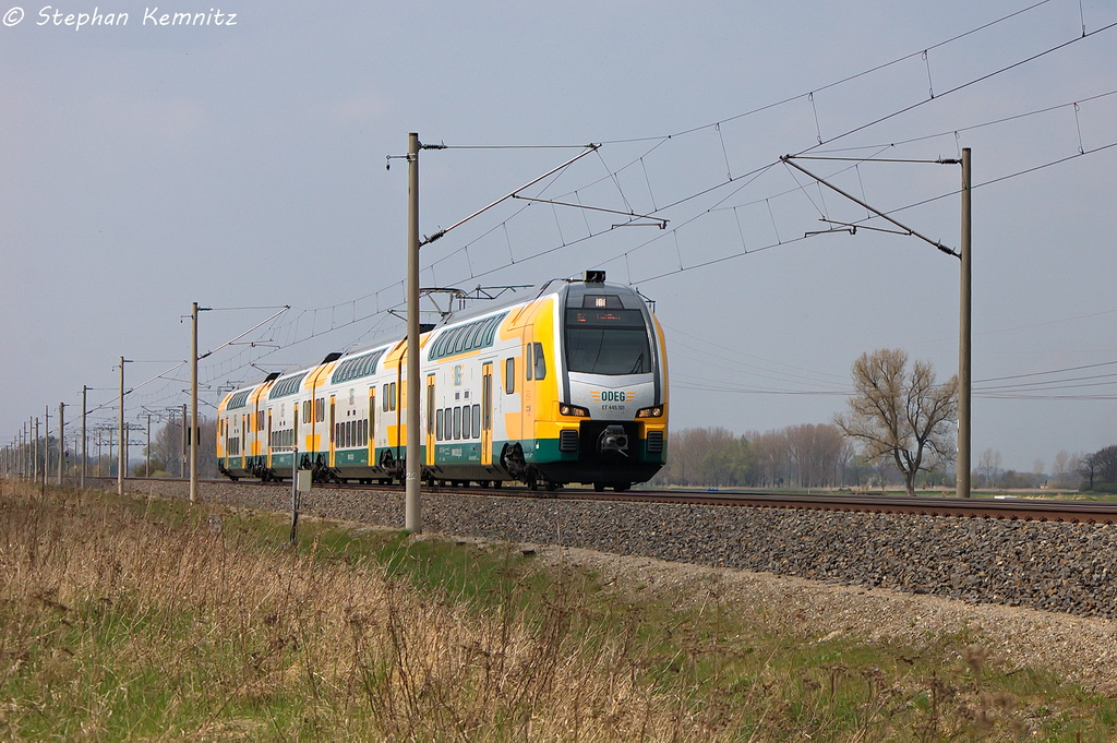 ET 445.101 (445 101-9) ODEG - Ostdeutsche Eisenbahn GmbH als RE2 (RE 37372) von Wittenberge nach Cottbus in Vietznitz. Netten Gru an den Tf! 26.04.2013