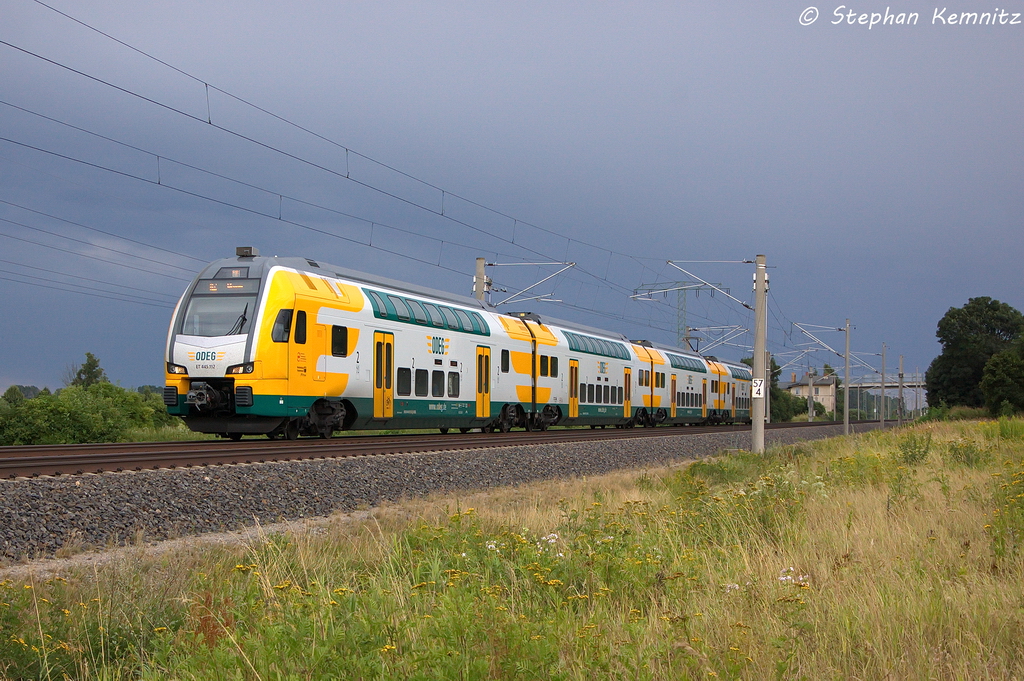 ET 445.112 (445 112-6) ODEG - Ostdeutsche Eisenbahn GmbH als RE2 (RE 37375) von Cottbus nach Wismar in Vietznitz. 31.07.2013