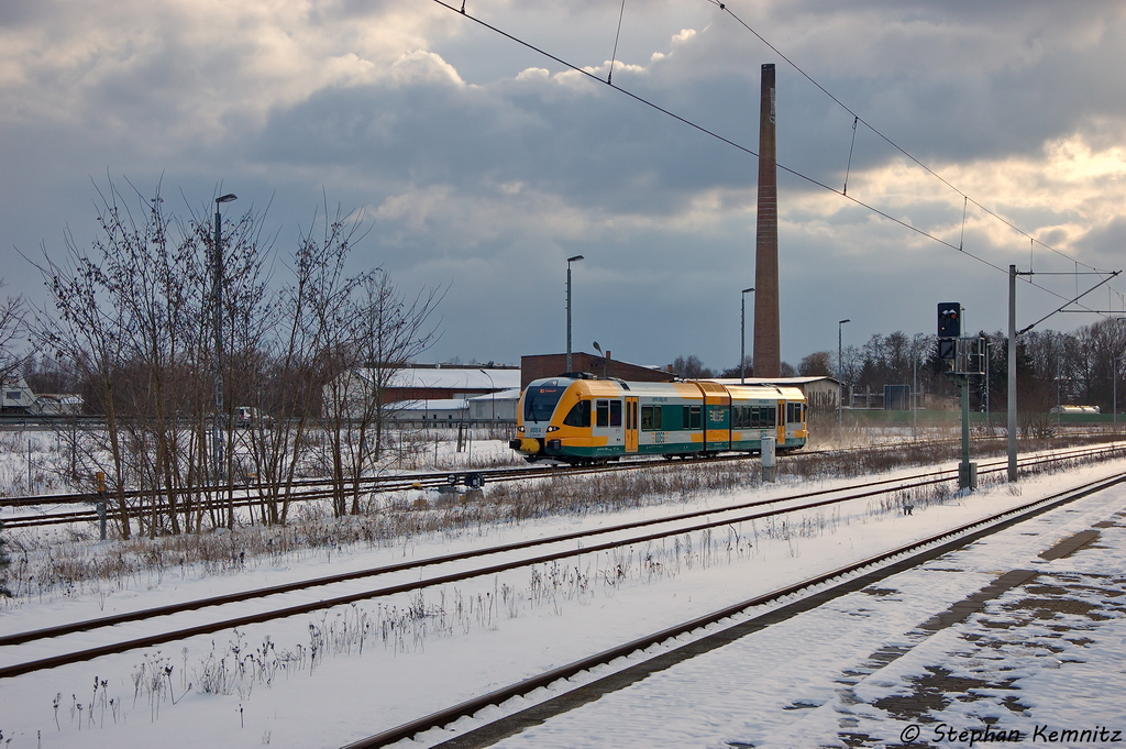 VT 646.041 (646 041-3) ODEG - Ostdeutsche Eisenbahn GmbH als RB51 (RB 68870) von Brandenburg Hbf nach Rathenow, bei der Einfahrt in den Endbahnhof Rathenow. 12.03.2013