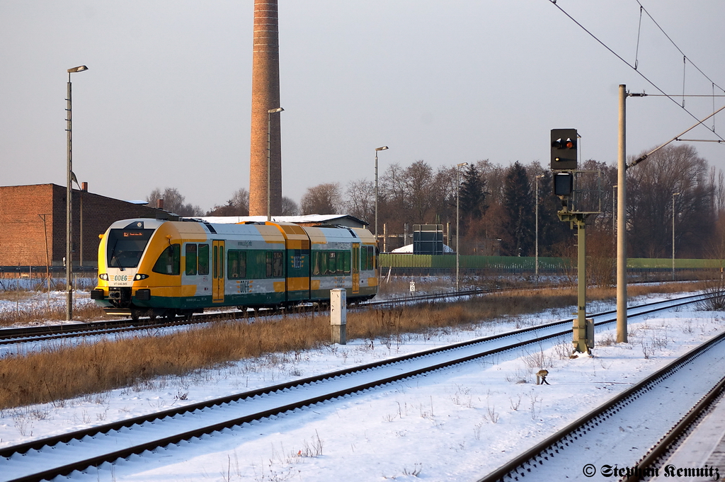 VT 646.045 (646 045-4) Ostdeutsche Eisenbahn GmbH als OE51 (OE 68966) von Brandenburg Hbf nach Rathenow in Rathenow. 30.01.2012