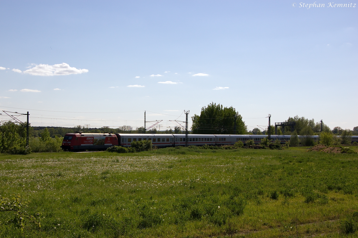 101 081-8  ZÜRICH beachtliCH  mit dem IC 145 von Amsterdam Centraal nach Berlin Hbf (tief) in Stendal. 03.05.2014