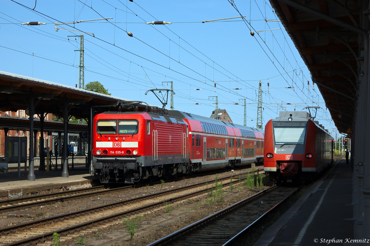 114 035-9 mit der RB29 (RB 17572) von Stendal nach Salzwedel in Stendal. 06.08.2014
