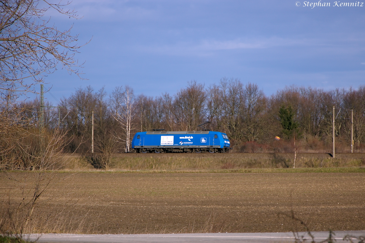 145 030-7 PRESS (145 085-7) kam Lz durch Stendal(Wahrburg gefahren und fuhr nach Borstel weiter. 11.01.2014