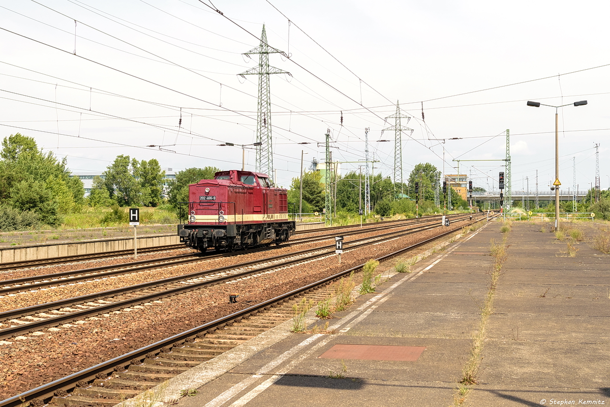202 466-9 SKL Umschlagservice Magdeburg GmbH & Co. KG kam solo durch Berlin-Schönefeld Flughafen und fuhr weiter in Richtung Glasower Damm. 18.07.2018