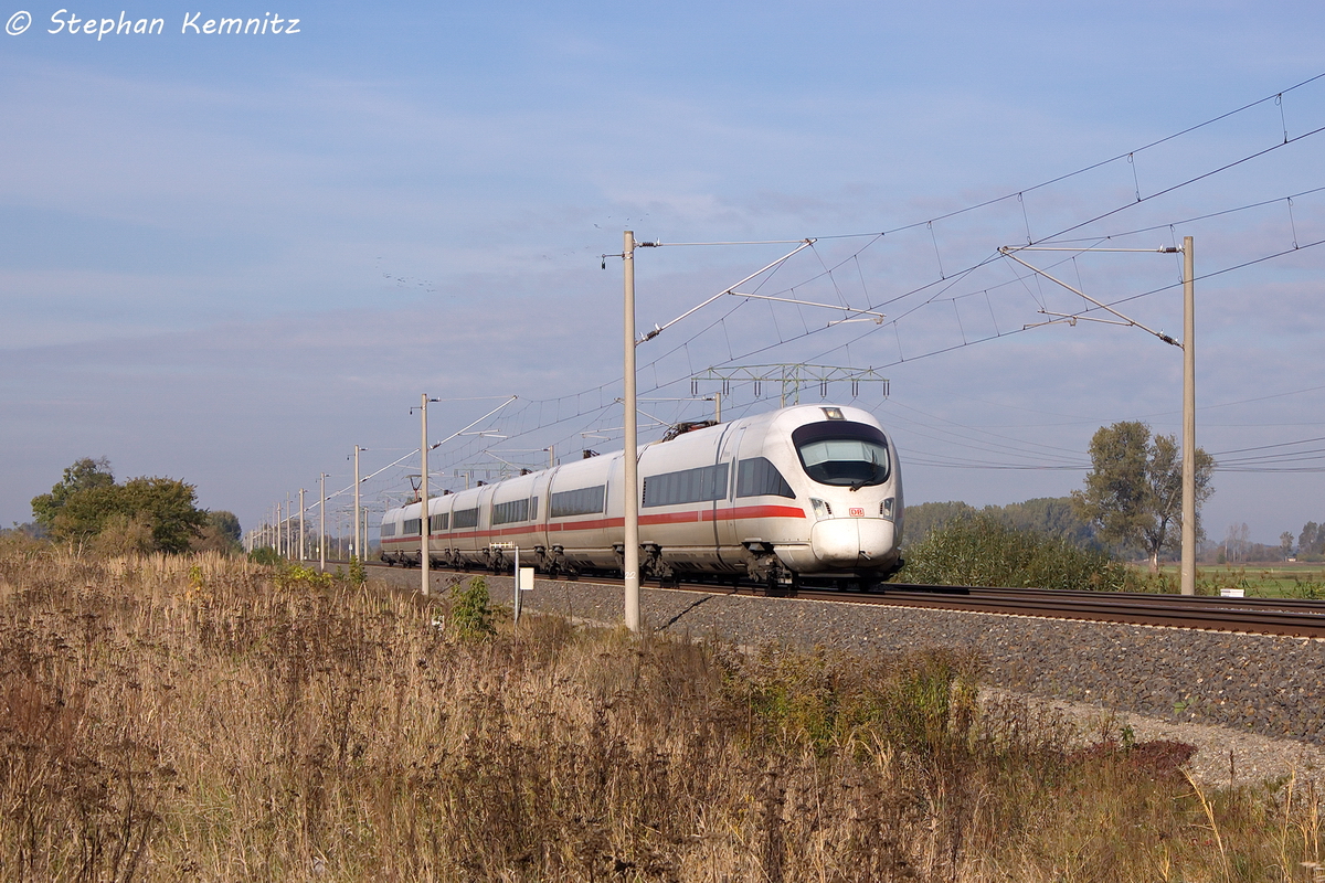 411 577-0  Rathenow  als ICE 209 von Hamburg-Altona nach Innsbruck Hbf in Vietznitz. 14.10.2013