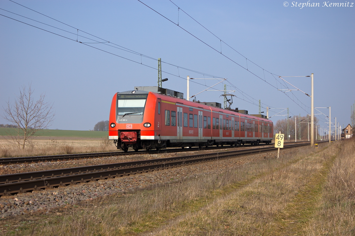425 503-0 als RB30 (RB 17819) von Stendal nach Schönebeck-Bad Salzelmen in Demker. 11.03.2014