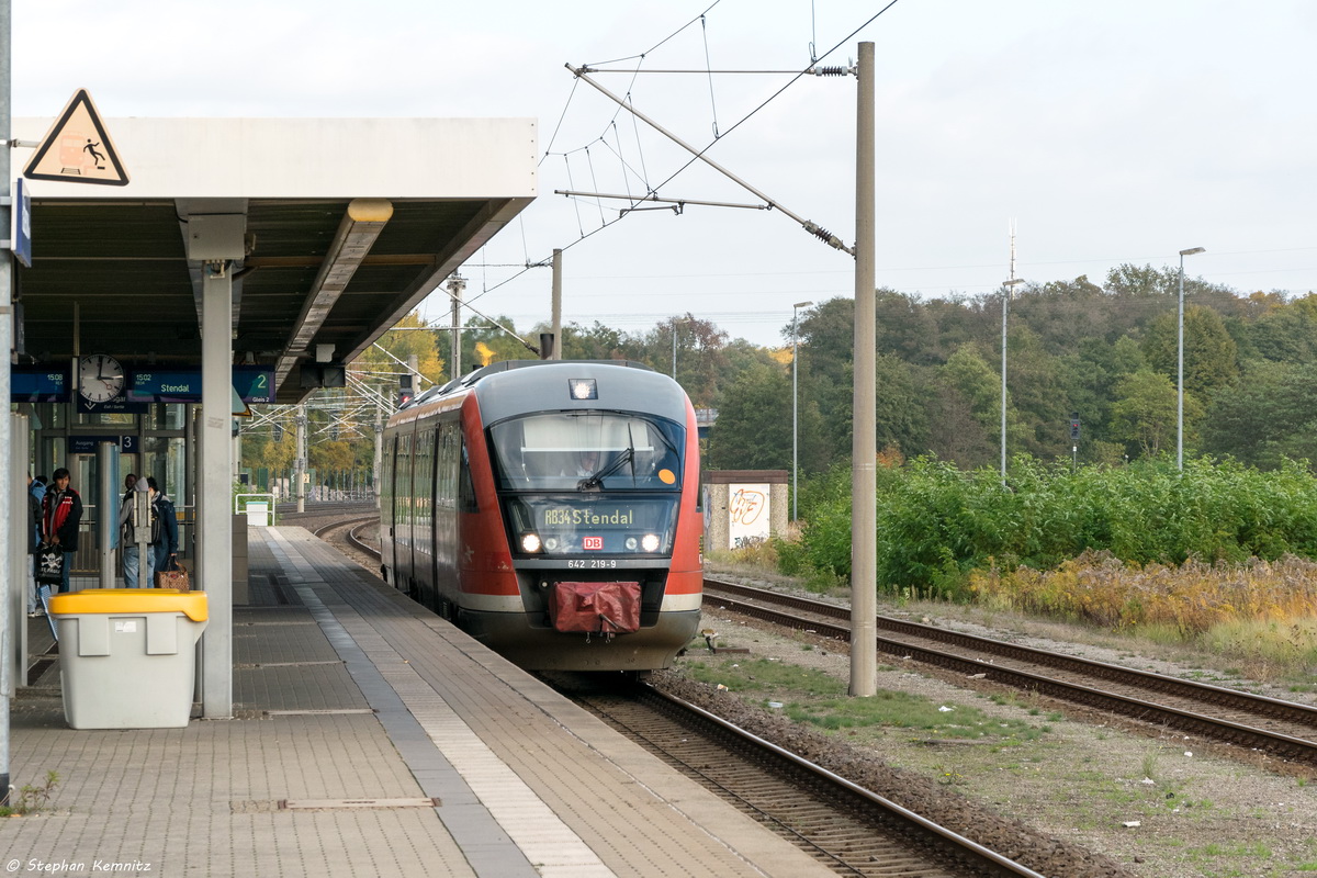 642 219-9 als RB34 (RB 17964) von Rathenow nach Stendal in Rathenow. 23.10.2015