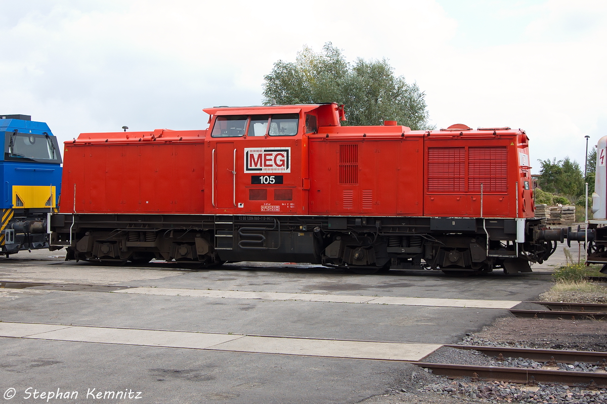 MEG 105 (204 860-1) Mitteldeutsche Eisenbahn GmbH war zu sehen beim Tag der offenen Tr 2013 bei Alstom in Stendal. 21.09.2013