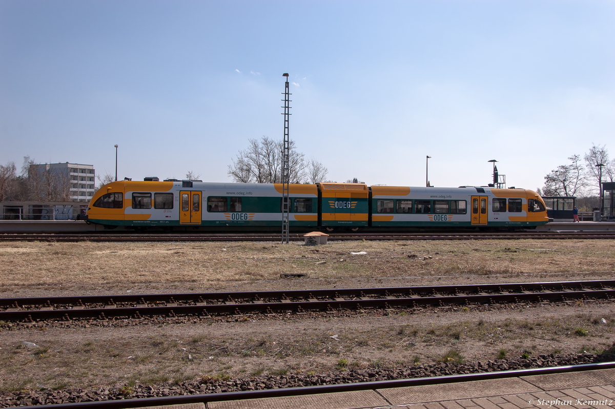 VT 646.041 (646 041-3) ODEG - Ostdeutsche Eisenbahn GmbH als RB51 (RB 68869) von Rathenow nach Brandenburg Hbf in Rathenow. 15.04.2015