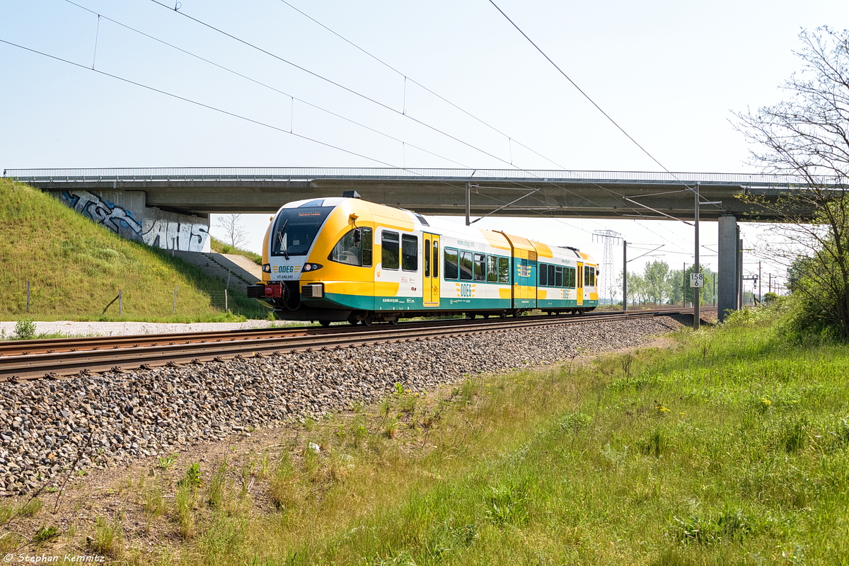 VT 646.041 (646 041-3) ODEG - Ostdeutsche Eisenbahn GmbH kam solo durch Nennhausen und fuhr nach Rathenow, um dort ab dem Nachmittag und das Wochenende die Fahrten auf der RB34 (Rathenow-Stendal) zu übernehmen. 19.05.2017