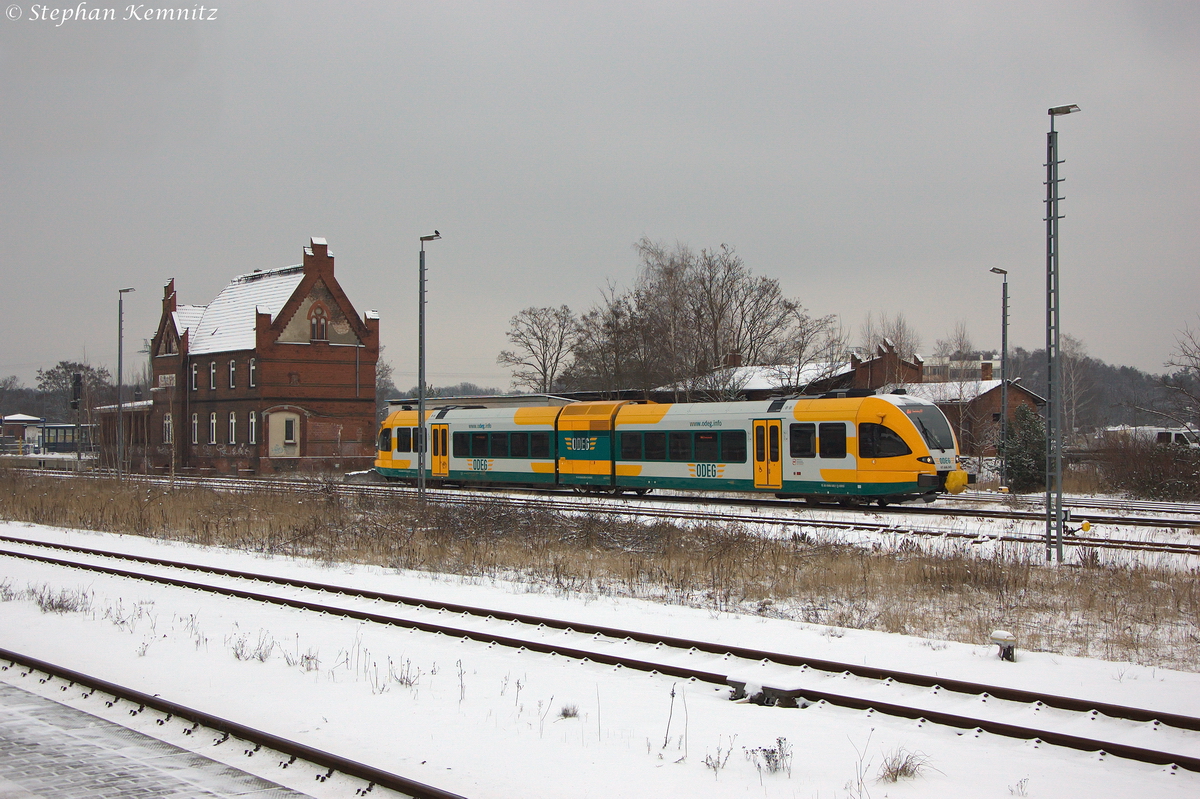 VT 646.045 (646 045-4) ODEG - Ostdeutsche Eisenbahn GmbH als RB51 (RB 68867) von Rathenow nach Brandenburg Hbf, bei der Ausfahrt aus Rathenow. 22.01.2014