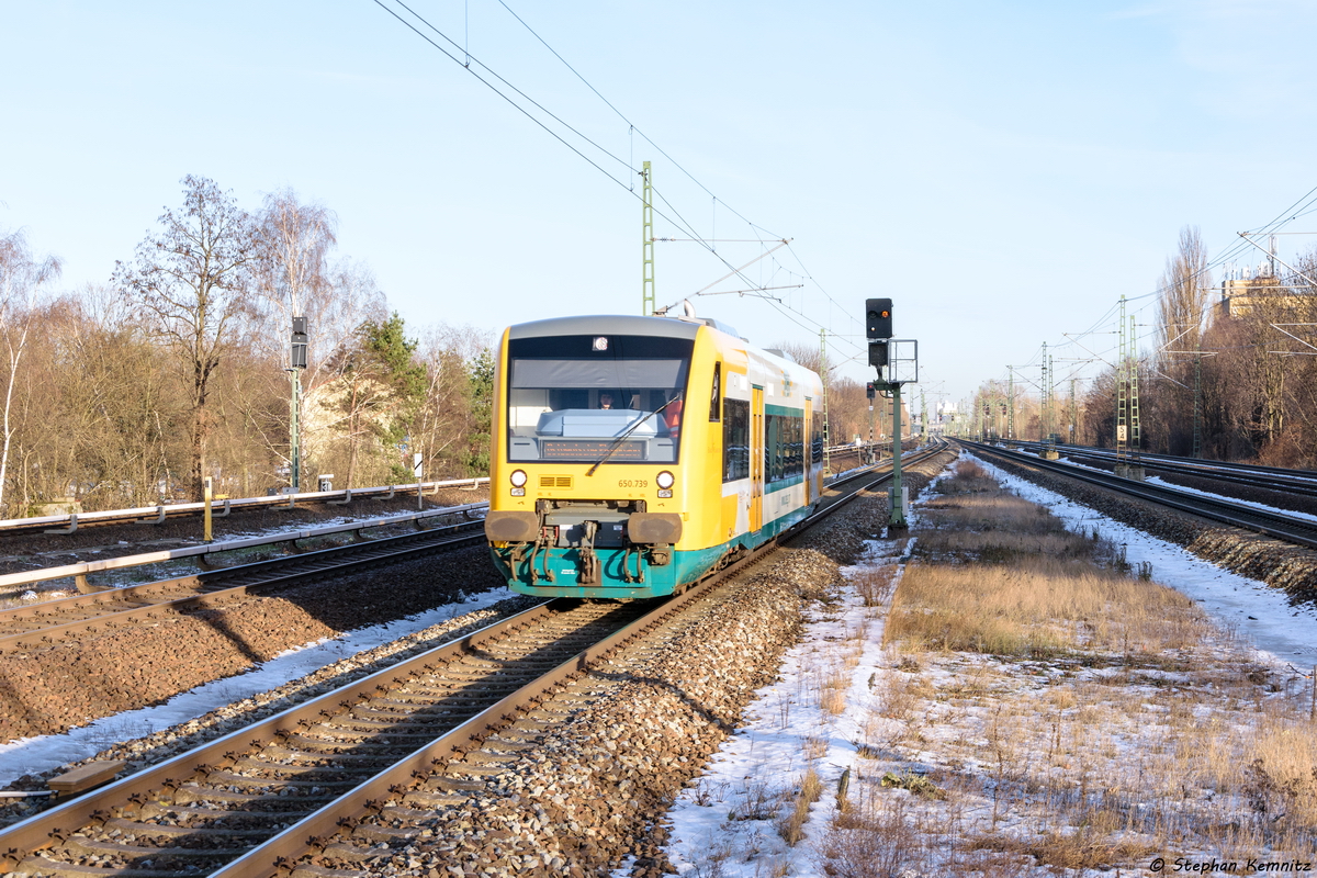 VT 650.739  Bad Saarow  (650 739-5) ODEG - Ostdeutsche Eisenbahn GmbH auf einer Leerfahrt von Eberswalde nach Rathenow, bei der Durchfahrt in Berlin Jungfernheide. 09.01.2016