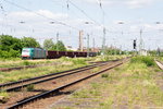2818 (186 210-1) COBRA - Corridor Operations NMBS/SNCB DB Schenker Rail N. V. mit einem kurzem Güterzug in Magdeburg-Neustadt und fuhr weiter in Richtung Hauptbahnhof. 10.06.2016