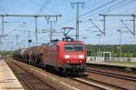 145 056-8 mit einem Kesselzug in Golm und fuhr in Richtung Potsdam Pirschheide weiter. 14.05.2012