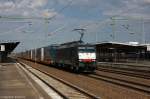 ES 64 F4 - 213 (189 213-2) MRCE Dispolok GmbH für ERSR - ERS Railways B.V. mit einem Containerzug von Poznan nach Rotterdam in Berlin-Schönefeld Flughafen. 20.05.2014 