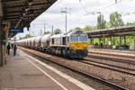 266 442-3 MEG - Mitteldeutsche Eisenbahn GmbH mit einem Kesselzug in Berlin-Schönefeld Flughafen und fuhr weiter Richtung Grünauer Kreuz.