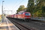 friesackmark/630423/193-329-0--193-355-5-db 193 329-0 & 193 355-5 DB Cargo mit einem leeren Erzzug von Ziltendorf nach Hamburg in Friesack. 27.09.2018