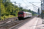 185 264-9 DB Cargo mit einem Messzug in Jüterbog und fuhr weiter in Richtung Ludwigsfelde. 06.09.2016