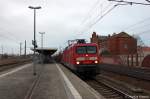 114 034-2 mit einem Ersatzzug nach Jterbog in Rathenow. 29.02.2012