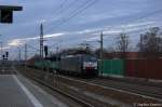 ES 64 F4 - 212 (189 212-4) MRCE Dispolok GmbH fr ITL Eisenbahn GmbH mit einem Containerzug in Rathenow in Richtung Wustermark unterwegs.
