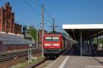 112 120-1 mit dem RE4 (RE 37311) von Rathenow nach Ludwigsfelde in Rathenow. 20.05.2012
