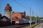 101 063-6 mit dem EC 248  WAWEL  von Krakow Glowny nach Hamburg-Altona in Rathenow. Der Zug hatte hier eine Versptung ca. 40min gehabt. 20.05.2012