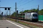 ES 64 U2 - 102 (182 602-3) HUPAC fr Raildox GmbH & Co. KG mit leeren Holzzug in Rathenow, in Richtung Wustermark unterwegs. 25.05.2012