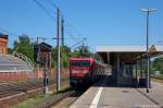 114 030-0 mit dem RE4 (RE 37329) von Rathenow nach Ludwigsfelde in Rathenow. 25.05.2012