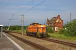 Lok 60 (293 060-0) ArcelorMittal Eisenhttenstadt GmbH als Lz in Rathenow und fuhr nach Premnitz zum Gewerbegebiet weiter. 13.06.2012