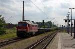 232 601-5 DB Schenker Rail Deutschland AG mit einem Drahtrollenzug aus Brandenburg Altstadt in Rathenow und fuhr in Richtung Wustermark weiter. 28.06.2012