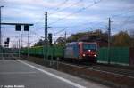 482 001-5 SBB Cargo fr Raildox GmbH & Co. KG mit einem leeren Holzzug in Rathenow und fuhr in Richtung Wustermark weiter. 02.11.2012