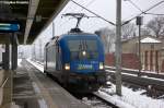 1116 911-7 (182 911-8) MWB - Mittelweserbahn GmbH fr ODEG - Ostdeutsche Eisenbahn GmbH stand im Rathenower Bahnhof und fuhr dann in die Warteposition. 10.12.2012