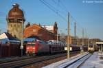 145 020-4 DB Schenker Rail Deutschland AG mit einem Opel Astra Autotransportzug in Rathenow und fuhr in Richtung Stendal weiter. 13.03.2013