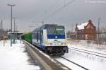 246 011-1 IGT - Inbetriebnahmegesellschaft Transporttechnik mbH fr Raildox GmbH & Co. KG mit einem Holzzug von Eberswalde nach Niedergrne in Rathenow. 19.03.2013