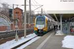 ET 445.113 (445 113-4) ODEG - Ostdeutsche Eisenbahn GmbH als RE4 (RE 37325) von Rathenow nach Jterbog in Rathenow. 22.03.2013
