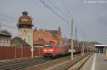 152 095-6 DB Schenker Rail Deutschland AG mit einem gemischtem Gterzug in Rathenow und fuhr in Richtung Stendal weiter. 08.04.2013