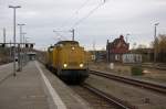203 314-0 DB Netz AG mit der Wagenlok 203 305-8 in Rathenow und fuhr in Richtung Stendal weiter.