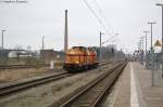 Lok 61 (293 061-8) & Lok 62 (293 062-6) ArcelorMittal Eisenhttenstadt GmbH, hatten zuvor einen Kesselzug zum Industrie- und Gewerbegebiet Premnitz gebracht und waren hier wieder zurck in Rathenow.