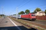 101 007-3 mit dem EC 249  Wawel  von Hamburg-Harburg nach Wroclaw Glowny, bei der Durchfahrt in Rathenow. 06.06.2014