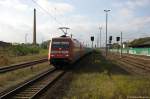 101 049-5 mit der Wagenlok 101 008-1 und dem IC 141 von Amsterdam Centraal nach Berlin Ostbahnhof in Rathenow. 17.10.2014