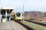 rathenow/471840/vt-646042-646-042-1--vt VT 646.042 (646 042-1) & VT 646.043 (646 043-9) ODEG - Ostdeutsche Eisenbahn GmbH als RB34 (RB 68885) von Rathenow nach Stendal in Rathenow. 19.12.2015
