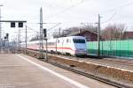 401 054-2  Flensburg  als ICE 374 von Basel SBB nach Berlin Ostbahnhof in Rathenow. 14.01.2016