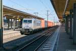 386 006-1 METRANS Rail s.r.o. mit einem Containerzug in Braunschweig und fuhr weiter in Richtung Vechelde. 25.09.2015
