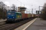 140 838-4 EGP - Eisenbahngesellschaft Potsdam mbH mit einem Containerzug in Uelzen und fuhr weiter in Richtung Lüneburg. 21.03.2015