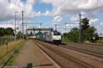 niederndodeleben/359751/e-186-187-1-railpool-gmbh-fuer E 186 187-1 Railpool GmbH für METRANS Rail s.r.o. mit einem Containerzug in Niederndodeleben und fuhr in Richtung Magdeburg weiter. 12.08.2014
